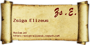 Zsiga Elizeus névjegykártya